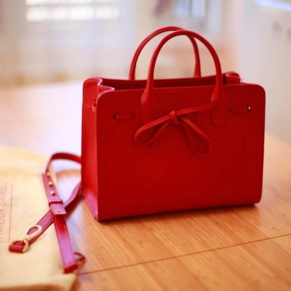 Mansur Gavriel Mini Sun Bag in Flamma Red - Picture 3 of 5